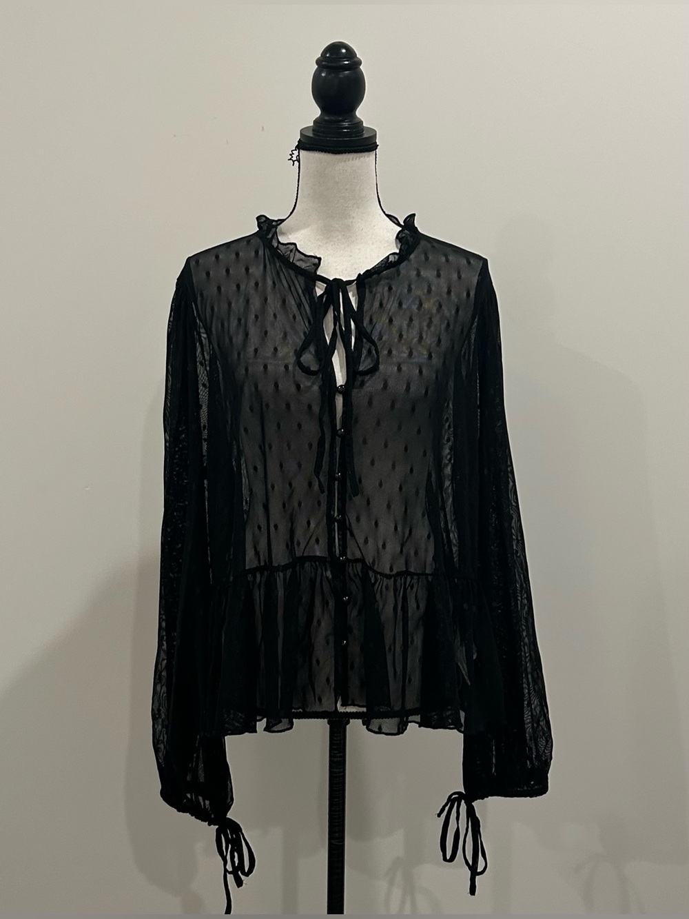 West Fade Sheer Polka Dot Blouse